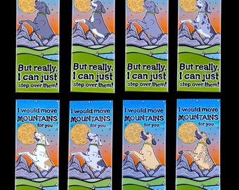 Great Dane Mountain Magnet, Funny Dog Valentine, Romantic Puppy Love Gift, Retro Kitchen & Office Decor, 1.5x4.5" Handmade Magnet - 8 Colors