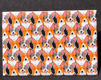 Corgi Pattern Magnet - Herding Dog Gifts - Tricolor Corgi Cartoon Art Collectibles & Decor