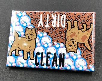 Cairn Terrier Dishwasher Magnet - Cartoon Art Dog Breed Gifts & Collectibles - Kitchen Cleaning Accessories and Home Decor