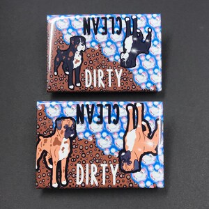 Boxer Dishwasher Magnet, Boxer Dog Kitchen Decor, Dog Housewarming Gift, Clean Dirty Kitchen Sign, 2x3" Handmade Magnet - 2 Colors Available