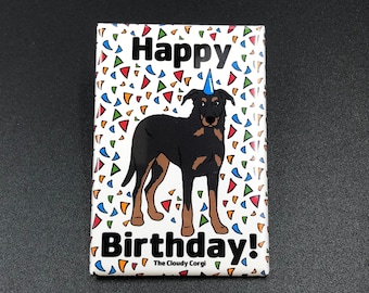Beauceron Magnet, Dog Birthday Gift, Birthday Party Decoration, Kitchen & Office Decor , 2x3" High Quality Handmade Magnet