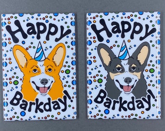 Corgi Birthday Magnet, Dog Birthday Gift, Corgi Celebration Decor, Corgi Party Decoration, 2x3" High Quality Handmade Magnet