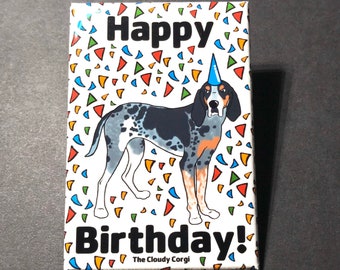 Bluetick Coonhound Magnet, Dog Birthday Gift, Birthday Party Decoration, Kitchen & Office Decor , 2x3" High Quality Handmade Magnet