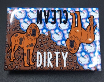 Bloodhound Dishwasher Magnet - Cartoon Art Hound Dog Gifts & Collectibles - Kitchen Cleaning Accessories and Home Decor
