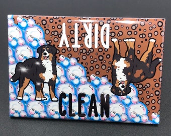 Bernese Mountain Dog Dishwasher Magnet, Portrait Portrait Gift, Dog Kitchen Cleaning Accessories and Home Decor, 2x3" Handmade Magnet