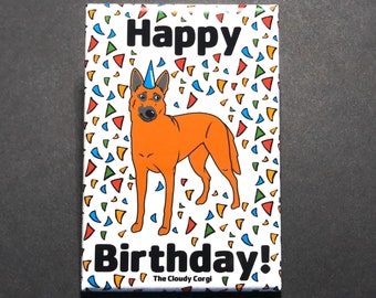Belgian Malinois Magnet, Dog Birthday Gift, Birthday Party Decoration, Kitchen & Office Decor , 2x3" High Quality Handmade Magnet