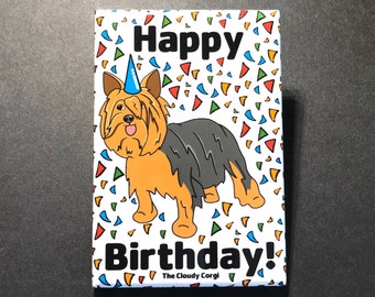 Yorkshire Terrier Magnet, Yorkie Dog Birthday Gift, Birthday Party Decoration, Kitchen & Office Decor , 2x3" High Quality Handmade Magnet