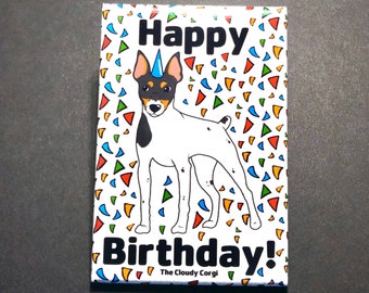 Toy Fox Terrier Magnet, Dog Birthday Gift, Birthday Party Decoration, Kitchen & Office Decor , 2x3" High Quality Handmade Magnet