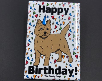 Cairn Terrier Magnet, Dog Birthday Gift, Birthday Party Decoration, Retro Kitchen & Office Decor , 2x3" High Quality Handmade Magnet