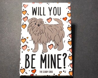 Affenpinscher Magnet, Holiday Dog Decor, Affenpinscher Valentine's Day Gift, Cute Dog Valentine, 2x3" High Quality Handmade Magnet