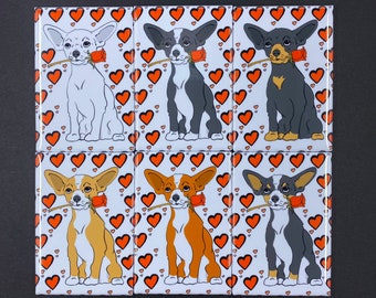 Chihuahua Rose Magnet, Dog Valentines Day Gift, Retro Kitchen Office Decor, Holiday Pet Portrait Valentine & Anniversary Gift 2x3"