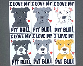 Pit Bull Magnet, Cute Pet Portrait Art Gift, Retro Dog Kitchen Decor, 2x3" Handmade Pit Bull Terrier Magnet Gift for All Occasions