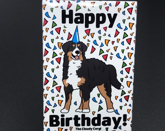 Bernese Mountain Dog Magnet, Dog Birthday Gift, Birthday Party Decoration, Kitchen & Office Decor , 2x3" High Quality Handmade Magnet