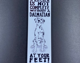 Dalmatian Magnet, Dog Kitchen Decor, Funny Pet Portrait Gifts & Collectibles, 1.5x4.5" High Quality Handmade Magnet