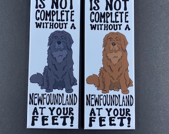 Newfoundland Magnet, Newfie Dog Kitchen Decor, Giant Dog Gifts & Collectibles, 1.5x4.5" High Quality Handmade Magnet