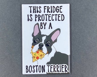 Boston Terrier Fridge Protector Magnet, Funny Dog Kitchen Decor, 2x3" High Quality Handmade Magnet, Gift for All Occasions