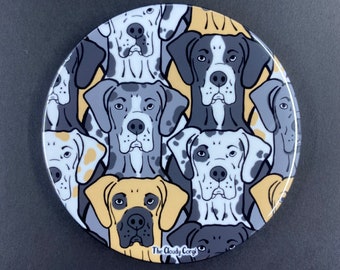 Great Dane Cartoon Pet Portrait Gift & Accessory - Magnet, Pinback Button, Bottle Opener, Keychain, Mini Ornament