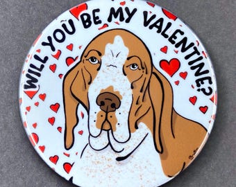 Bracco Italiano Dog Valentine Gift & Accessory - Handmade Magnet, Pinback Button, Bottle Opener, Keychain, Mini Ornament