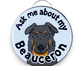 Beauceron Dog Bottle Opener Keychain, Ask Me About My Dog Key Ring, Bartender Gift, Travel Accessories, Stocking Stuffer