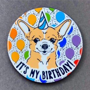 Chihuhaua Dog Birthday Pet Portrait Art Gifts & Accessories - Handmade Magnet, Pinback Button, Bottle Opener, Keychain or Mini Ornament