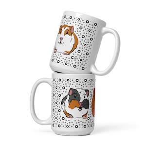 Guinea Pig Mug 15 oz, Hand Illustrated Pet Portrait Coffee Cup Gift, Guinea Pig Tea Mug, Gift for Guinea Pig Lovers