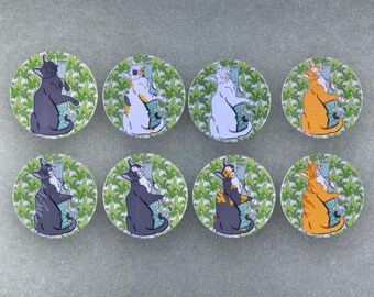 420 Cat Weed Pet Portrait Handmade Stoner Gift & Accessory - Magnet, Pinback Button, Bottle Opener, Keychain, Mini Ornament