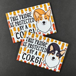 Welsh Corgi Dog Fridge Protector Magnet, Funny Pet Portrait Gift, Retro Art Kitchen & Office Decor Handmade Magnet - 2x3"