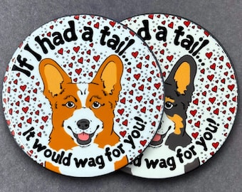 Welsh Corgi Dog Valentine's Day Portrait Art Gifts & Accessories - Handmade Magnet, Pinback Button, Bottle Opener, Keychain or Mini Ornament