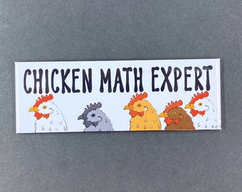 Chicken Math Expert Magnet, Funny Farmhouse Kitchen Decor, 2x3" High Quality Handmade Magnet, Gift for All Occasions, Chicken Lover Gift