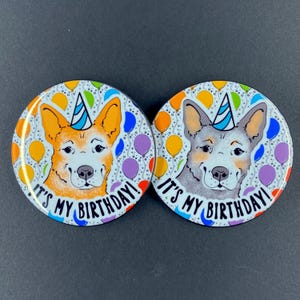 Australian Cattle Dog Birthday Portrait Art Gift & Accessory - Handmade Magnet, Pinback Button, Bottle Opener, Keychain or Mini Ornament