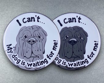 Neapolitan Mastiff Dog Funny Pet Portrait Handmade Gift & Accessories - Magnet, Pinback Button, Bottle Opener, Keychain, or Mini Ornament