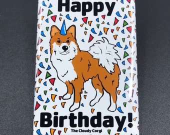 Icelandic Sheepdog Magnet, Dog Birthday Gift, Birthday Party Decoration, Kitchen & Office Decor , 2x3" High Quality Handmade Magnet
