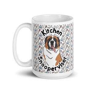 Bernhardiner Küche Snooperviewer Becher 15 Unzen, Hund Kaffee Teetasse Geschenk, lustige Hundebecher, Geschenk für Koch und Bäcker