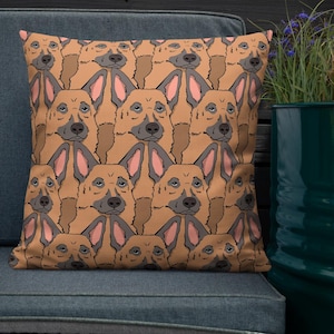 Almohada de pastor alemán, decoración para el hogar, retrato de mascota ilustrado a mano, regalo artístico, decoración para dormitorio y sala de estar, 55 x 55 cm