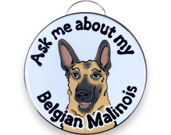 Belgian Malinois Dog Bottle Opener Keychain, Ask Me About My Dog Key Ring, Bartender Gift, Travel Accessories, Stocking Stuffer