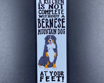 Bernese Mountain Dog Magnet, Dog Kitchen Decor, Funny Pet Portrait Gifts & Collectibles, 1.5x4.5" High Quality Handmade Magnet