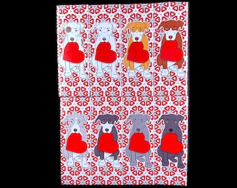 Pit Bull Valentine's Day Magnet, Dog Valentine, Funny Dog Valentine Day Gift, Holiday Pet Portrait, 1.5x4.5" Handmade Magnet