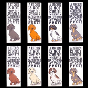 Dachshund Magnet, Funny Wiener Dog Kitchen Decor, Mini Cartoon Pet Portrait Art, Sausage Dog Gift, 1.5X4.5" Handmade Magnet, 8 COLORS AVAIL