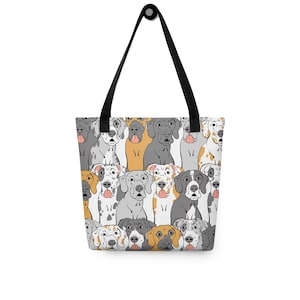 Bolsa de tela con diseño de perro gran danés, bolsa de compras reutilizable, bolsa de playa, bolsa para libros de biblioteca, regalo de retrato de mascota (38 x 38 cm)
