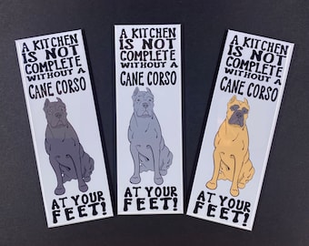 Cane Corso Magnet, Corsi Dog Kitchen Decor, Giant Dog Gifts & Collectibles, 1.5x4.5" High Quality Handmade Magnet