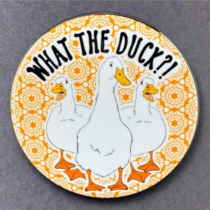 What The Duck Handmade Pet Portrait Art Gifts & Accessories - Magnet, Pinback Button, Bottle Opener, Keychain or Mini Ornament