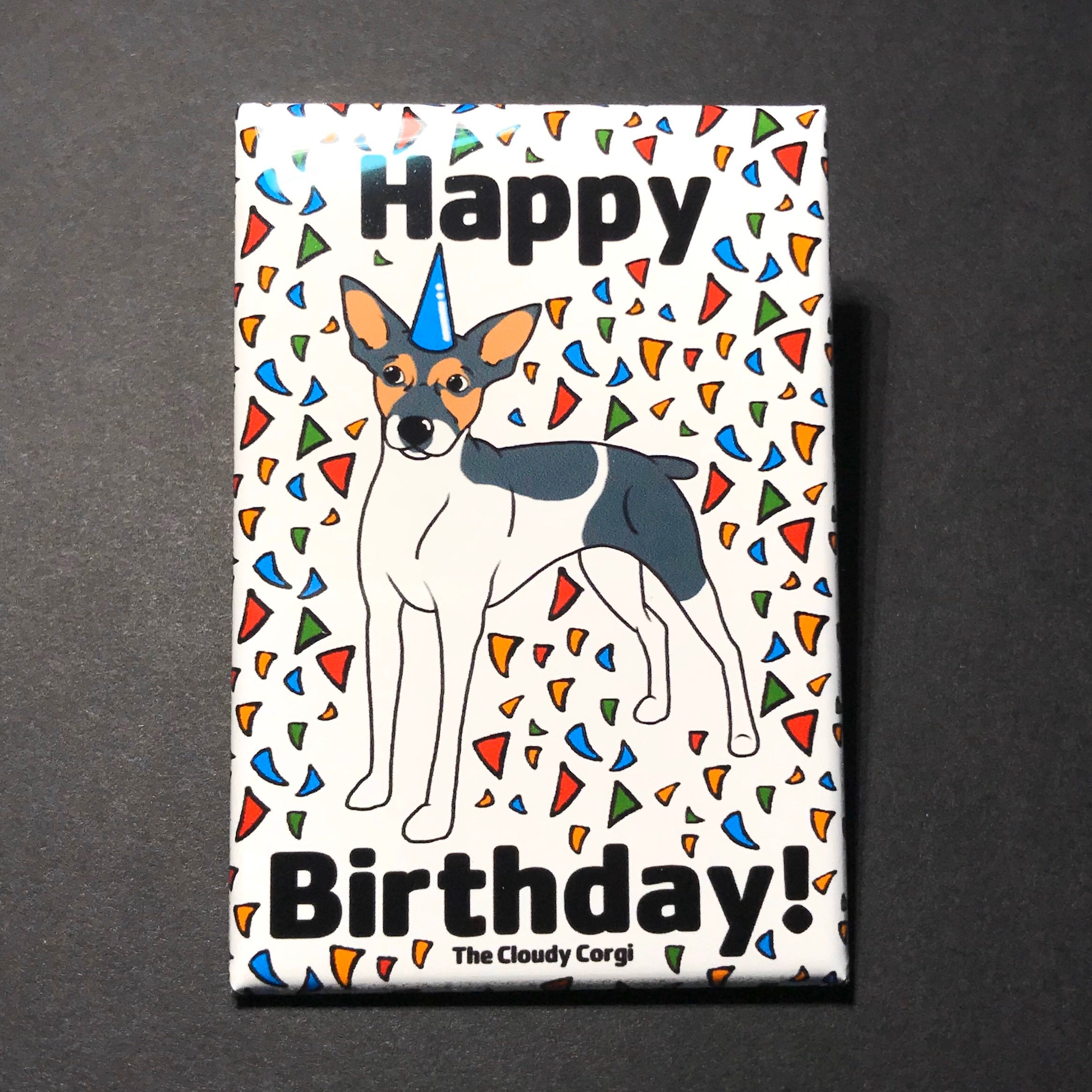 Rat Terrier Happy Birthday Magnet, Cartoon Pet Portrait Birthday Gift, Dog Birthday Party Decor, 2x3 High Quality Handmade Magnet Rat Terrier Happy Birthday Magnet, Cartoon Pet Portrait Birthday Gift, Dog Birthday Party Decor, 2x3 High Quality Handmade Magnet