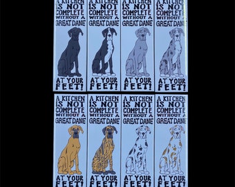 Funny Great Dane Magnet, Retro Dog Kitchen Decor, Funny Pet Portrait Gifts & Collectibles, 1.5x4.5" High Quality Handmade Magnet