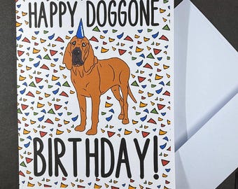 Bloodhound Birthday Card, Funny Dog Birthday Card, Available as a Set or Single Card