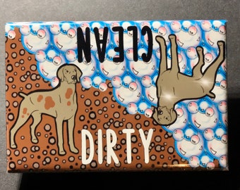 Weimaraner Dishwasher Magnet - Cartoon Art Dog Breed Gifts & Collectibles - Kitchen Cleaning Accessories and Home Decor