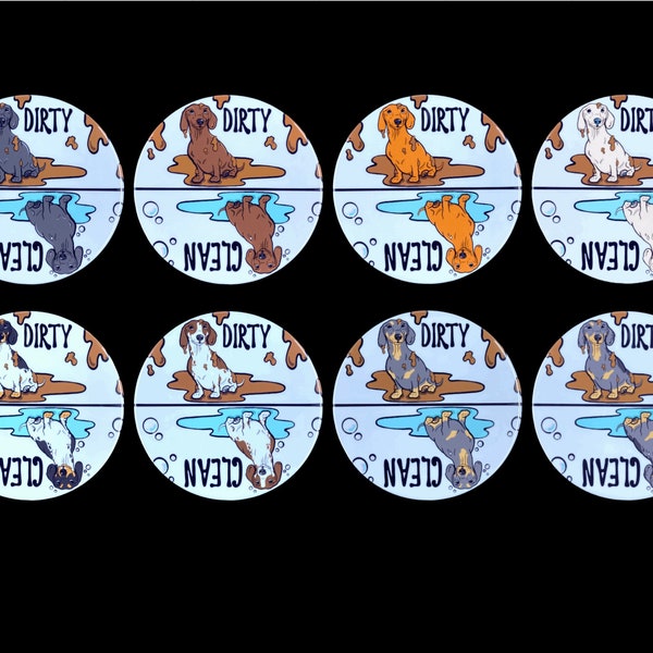 Dachshund Dirty Clean Dishwasher Etsy