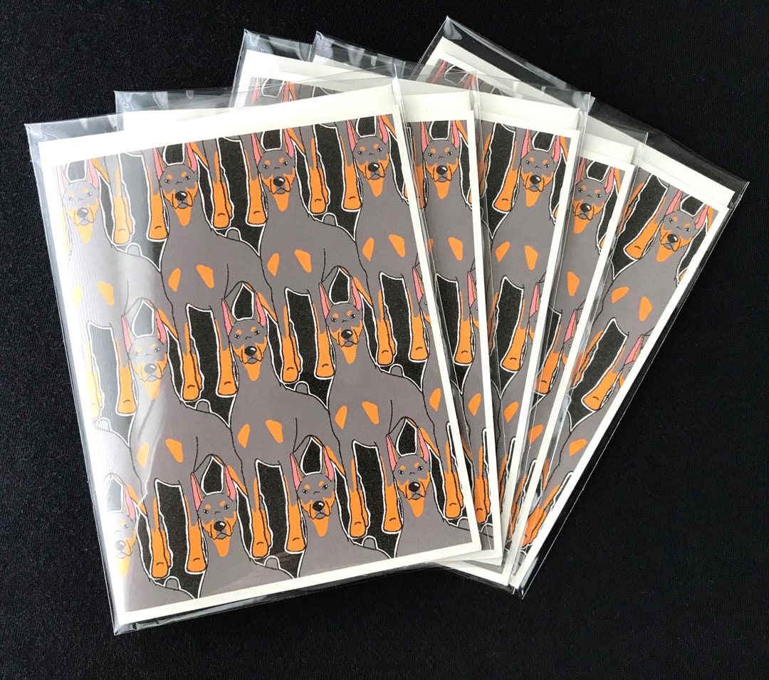 Note Pincher Doberman Pinscher Pattern Greeting Card - Blank Note Card - Etsy