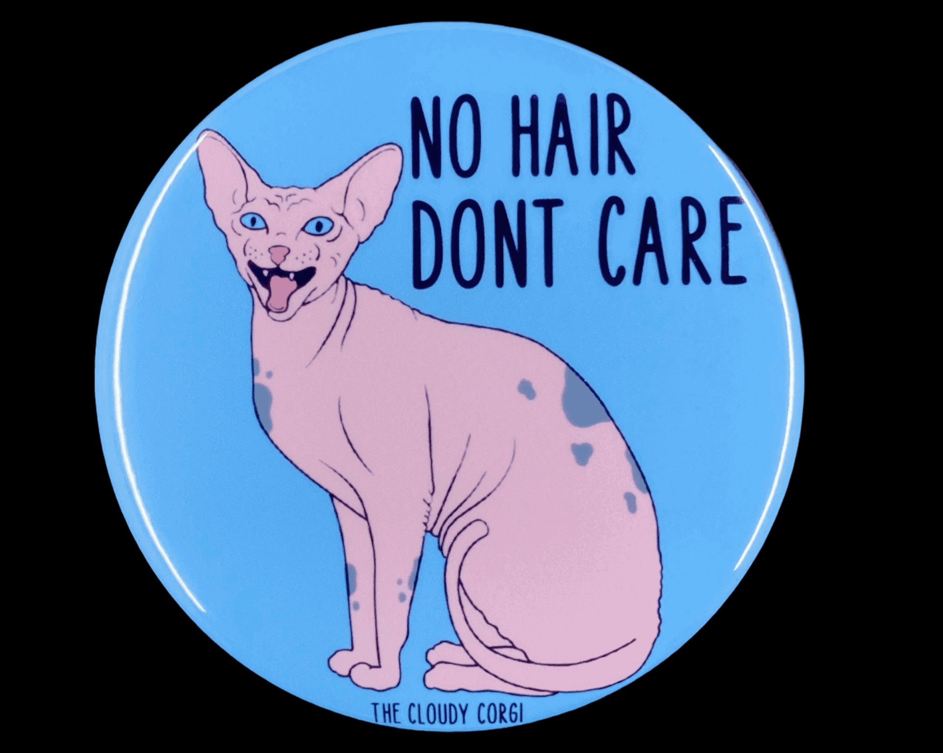 Sphynx Cat Magnet, Hairless Cat Kitchen & Office Decor, No Hair Don't Care  Cat Pet Portrait Art Gift,  High Quality Handmade Magnet