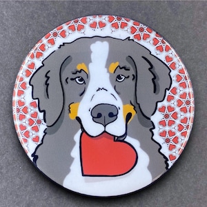 Bernese Mountain Dog Valentine's Day Gift - Pinback Button, Magnet