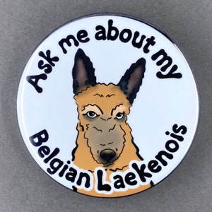 Belgian Laekenois Dog Handmade Pet Portrait Art Gifts & Accessories - Magnet, Pinback Button, Bottle Opener, Keychain or Mini Ornament